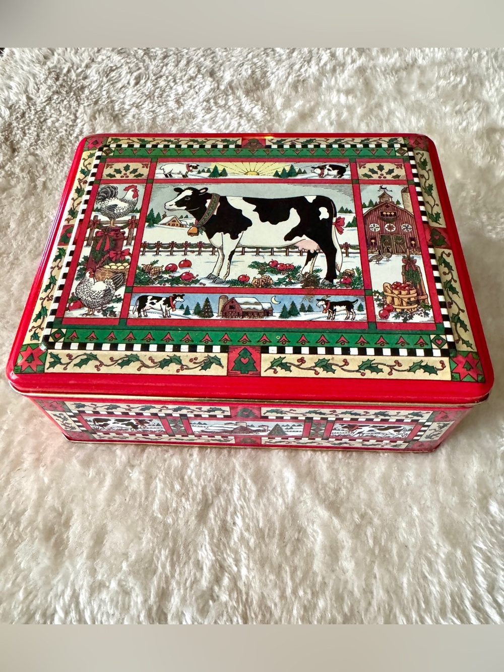 Vintage Farm Cow Scandinavian Decorative Tin Keller Charles of Philadelphia